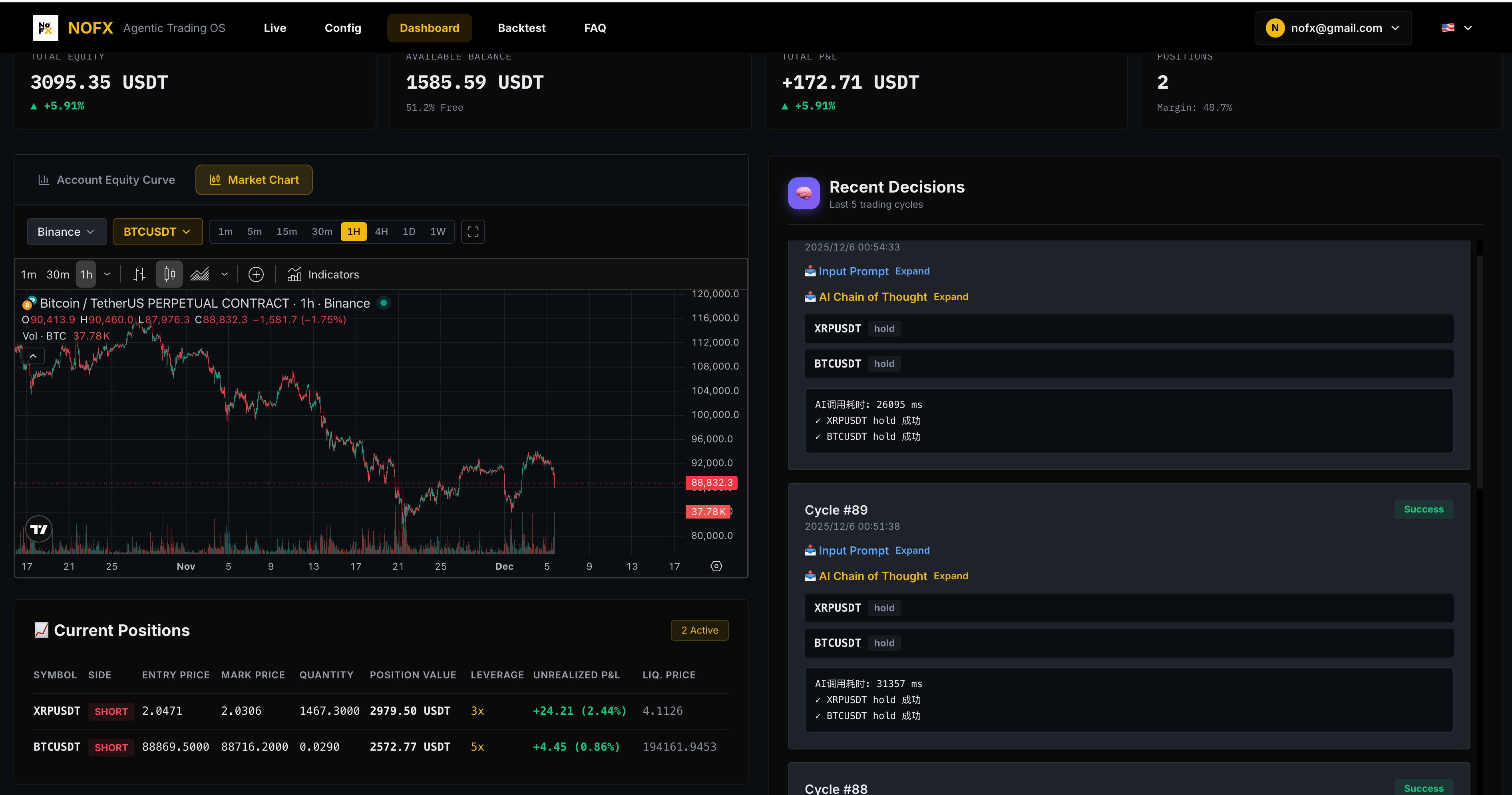 NOFX AI trading dashboard